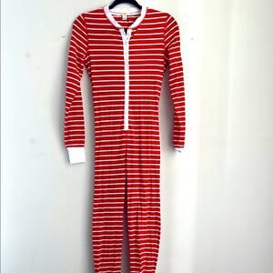 J. Crew Factory striped one piece butt flap union suit pajamas sz XS